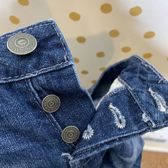 True Religion Button Fly Destroyed Skinny Jeans 25 - Picture 5 of 7